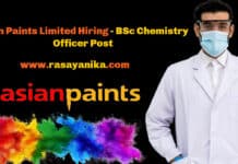 Asian Paints Limited Hiring - BSc Chemistry Officer Post