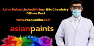 Asian Paints Limited Hiring - BSc Chemistry Officer Post