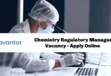 Avantor Chemistry Regulatory Manager Vacancy - Apply Online