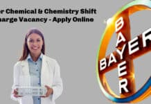 Bayer Chemical & Chemistry Shift Incharge Vacancy - Apply Online