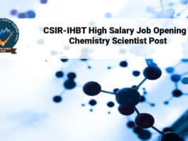 CSIR-IHBT High Salary Job Opening - Chemistry Scientist Post