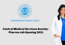 Central Medical Services Society - Pharma Job Opening 2021