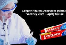 Colgate Pharma Associate Scientist Vacancy 2021 - Apply Online