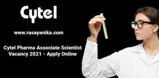 Cytel Pharma Associate Scientist Vacancy 2021 - Apply Online