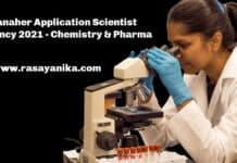 Danaher Application Scientist Vacancy 2021 - Chemistry & Pharma