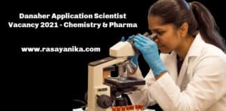 Danaher Application Scientist Vacancy 2021 - Chemistry & Pharma