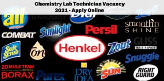 Henkel Chemistry Lab Technician Vacancy 2021 - Apply Online