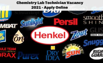 Henkel Chemistry Lab Technician Vacancy 2021 – Apply Online Henkel Chemistry Lab Technician Vacancy 2021 - Apply Online