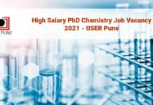 High Salary PhD Chemistry Job Vacancy 2021 - IISER Pune