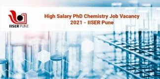 High Salary PhD Chemistry Job Vacancy 2021 - IISER Pune