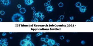 ICT Mumbai Research Job Opening 2021 - Applications Invited