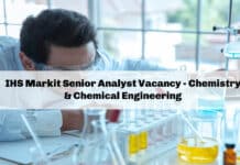 IHS Markit Senior Analyst Vacancy - Chemistry & Chemical Engineering