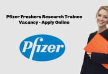 Pfizer Freshers Research Trainee Vacancy - Apply Online