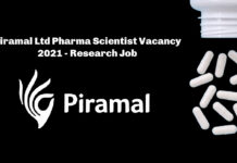 Piramal Ltd Pharma Scientist Vacancy 2021 - Research Job