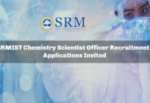 SRMIST Chemistry Scientist Officer Recruitment - Applications Invited