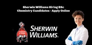 Sherwin Williams Hiring BSc Chemistry Candidates - Apply Online