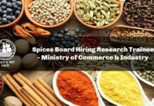 Spices Board Hiring Research Trainee - Ministry of Commerce & Industry