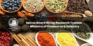 Spices Board Hiring Research Trainee - Ministry of Commerce & Industry