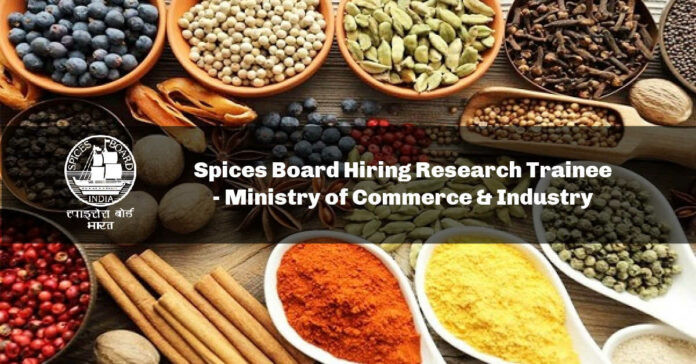 Spices Board Hiring Research Trainee - Ministry of Commerce & Industry