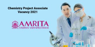 Amrita Vishwa Vidyapeetham - Chemistry Project Associate Vacancy