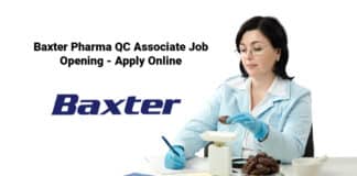 Baxter Pharma QC Associate Job Opening - Apply Online