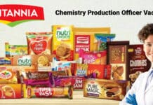 Britannia Production Officer Vacancy 2021 - MSc Chemistry Candidates Apply