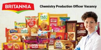 Britannia Production Officer Vacancy 2021 - MSc Chemistry Candidates Apply