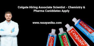 Colgate Hiring Associate Scientist - Chemistry & Pharma Apply