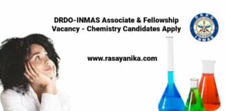 DRDO-INMAS Associate & Fellowship Vacancy - Chemistry Candidates Apply