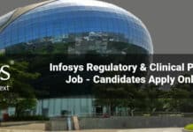 Infosys Regulatory & Clinical Pharma Job - Candidates Apply Online