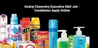 Godrej Chemistry Executive R&D Job - Candidates Apply Online