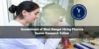 Government of West Bengal Hiring Pharma Senior Research Fellow
