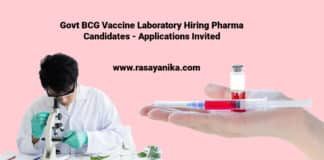 Govt BCG Vaccine Laboratory Hiring Pharma Candidates - Applications Invited