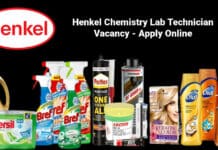 Henkel Chemistry Lab Technician Vacancy - Apply Online