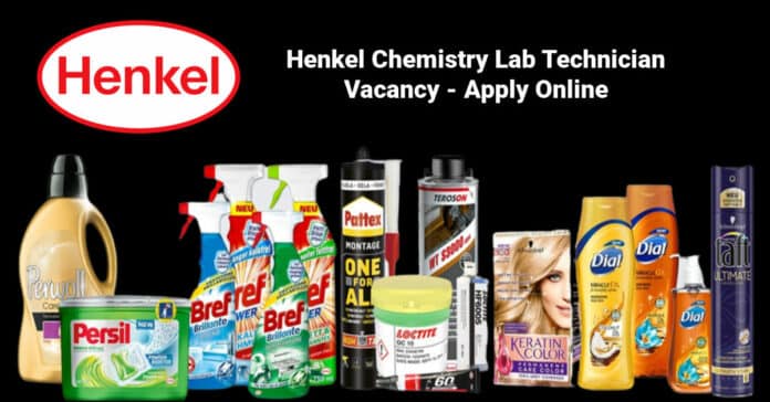 Henkel Chemistry Lab Technician Vacancy - Apply Online