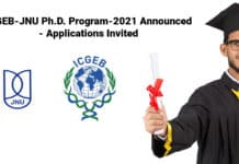 ICGEB-JNU Ph.D. Program-2021 Announced - Applications Invited