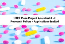 IISER Pune Project Assistant & Jr Research Fellow - Applications Invited