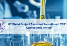 IIT Bhilai Project Assistant Recruitment 2021 - Applications Invited