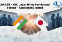 JNCASR - KEK, Japan Hiring Postdoctoral Fellows - Applications Invited