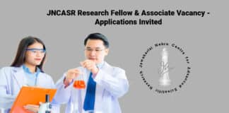 JNCASR Research Fellow & Associate Vacancy - Applications Invited