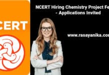 NCERT Hiring Chemistry Project Fellows - Applications Invited