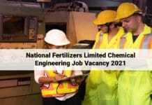 National Fertilizers Limited Chemical Engineering Job Vacancy 2021