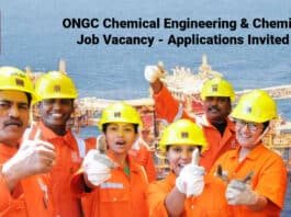 ONGC Chemical Engineering & Chemist Job Vacancy - Applications Invited