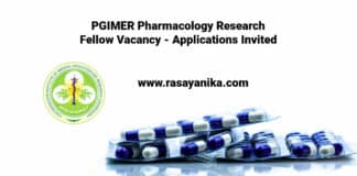 PGIMER Pharmacology Research Fellow Vacancy - Applications Invited