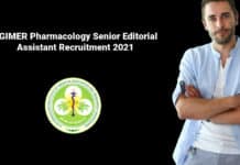 PGIMER Pharmacology Senior Editorial Assistant Recruitment 2021