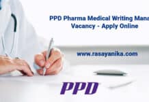 PPD Pharma Medical Writing Manager Vacancy - Apply Online