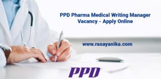 PPD Pharma Medical Writing Manager Vacancy - Apply Online