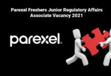 Parexel Freshers Junior Regulatory Affairs Associate Vacancy 2021