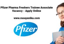 Pfizer Pharma Freshers Trainee Associate Vacancy - Apply Online