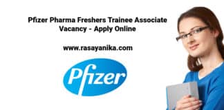 Pfizer Pharma Freshers Trainee Associate Vacancy - Apply Online
